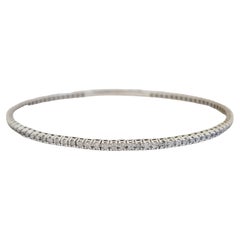 1 Carat Flexible Bangle White Gold 14 Karat Bracelet