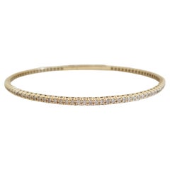 1 Carat Flexible Bangle Yellow Gold 14 Karat Bracelet