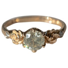 1 Carat Flora Rose Detail Icy Salt and Pepper Natural Diamond Ring