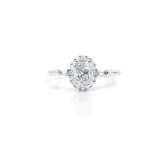 GIA-Certified 1ct Natural Oval-Cut Diamond Halo Engagement Ring – 18K White Gold