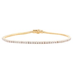 Bracciale tennis impilabile con diamanti veri da 1 carato in oro giallo massiccio 18 carati