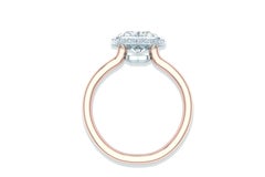 1 Carat Heart Diamond Halo .30 Carat Platinum Rose Gold Engagement Ring