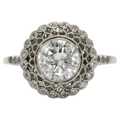 1 Carat Honeycomb Filigree Diamond Engagement Ring