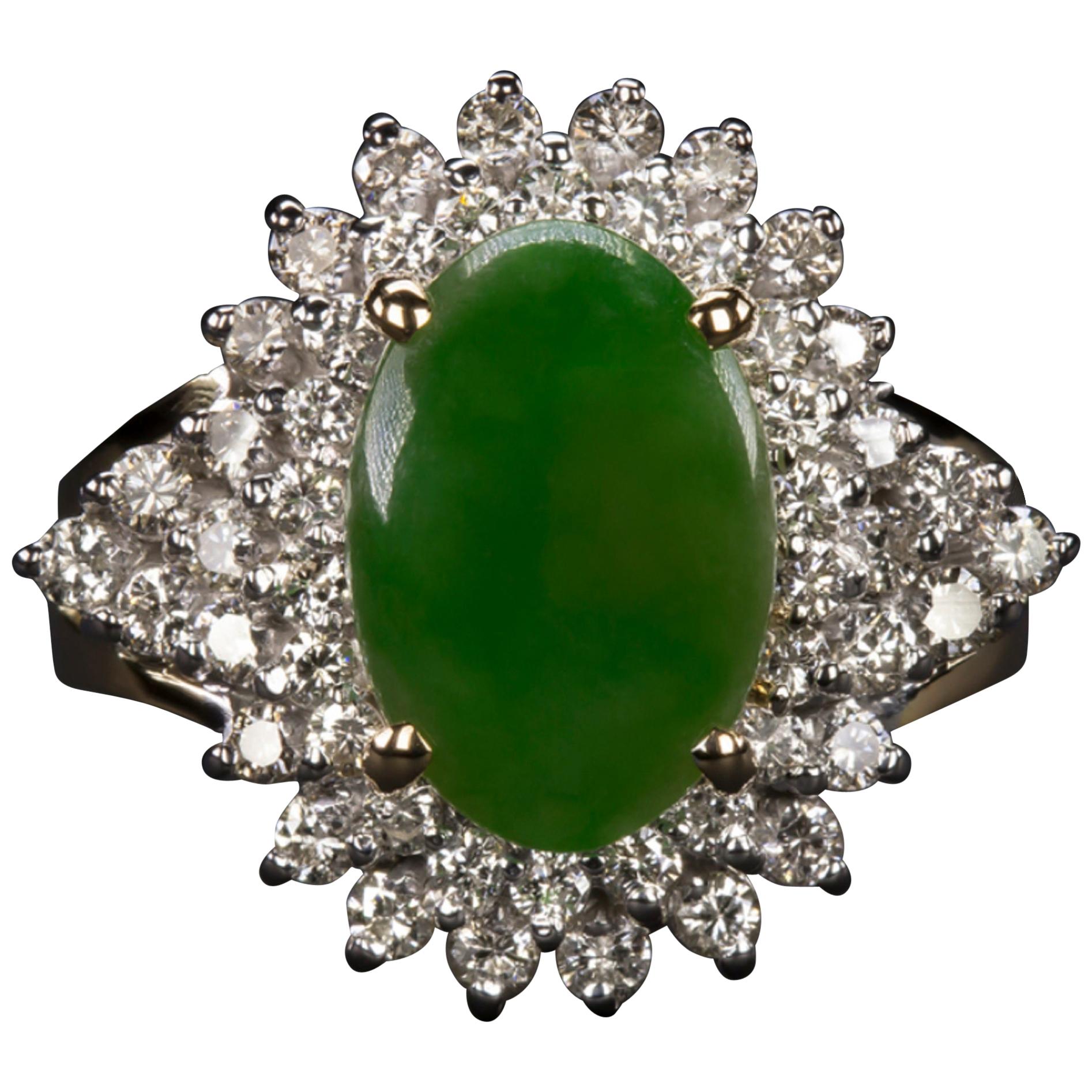 1 Carat Jade Diamond Cocktail Ring