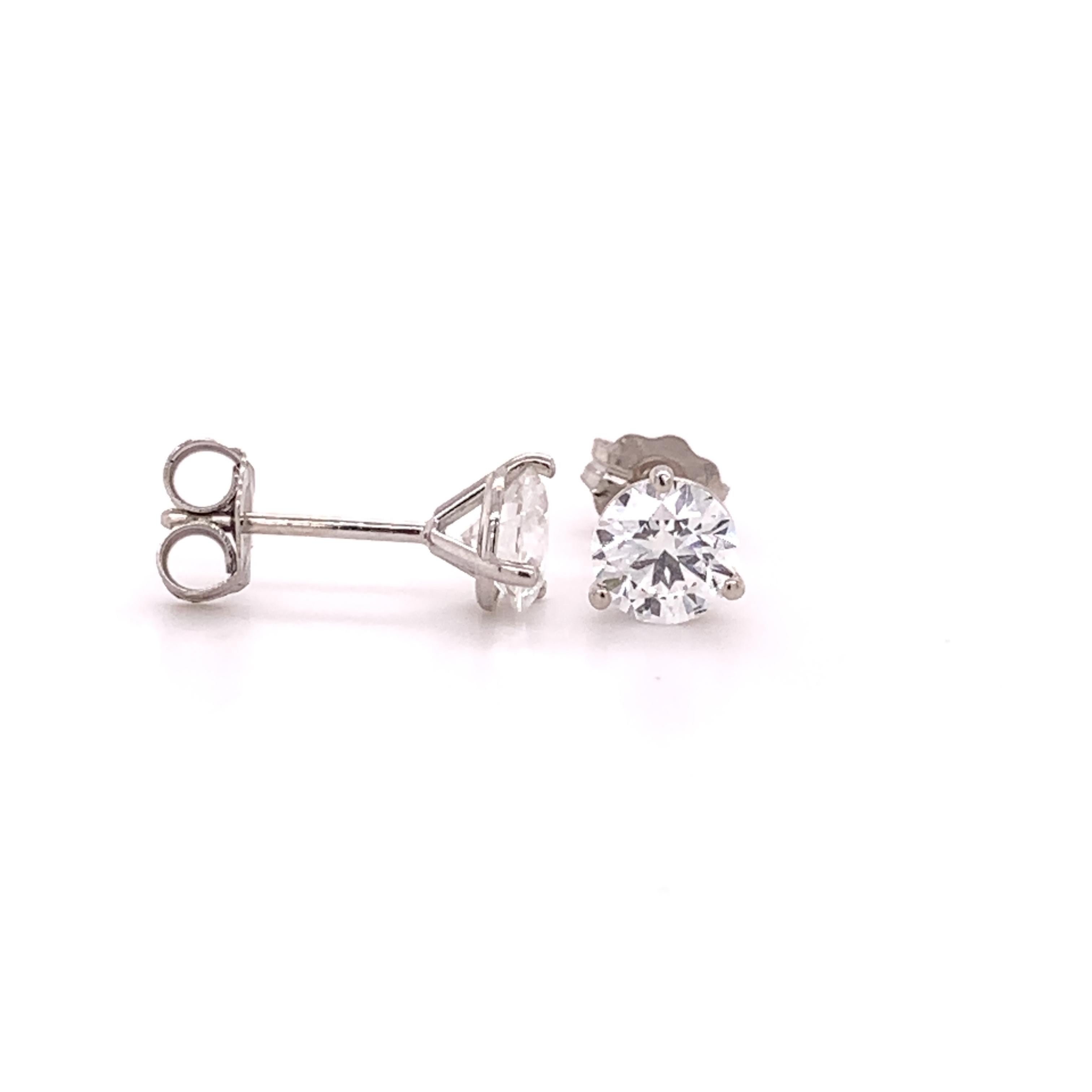 1 carat lab grown diamond earrings