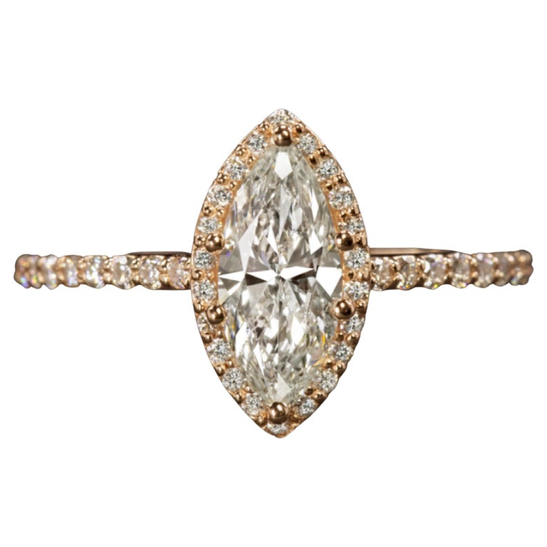 1 Carat Marquise Diamond Ring For Sale