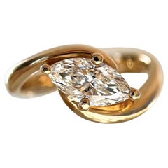 1 Carat Marquise Statement Brilliant White 14K White Gold Graceful Brilliance