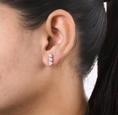 1 Carat Minimalist Diamond Stud Earrings 18 Karat White Gold Fine Jewelry