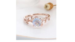 1 Carat Moonstone Ring 14 Karat Rose Gold