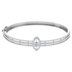 Bracelet de fiançailles en or blanc 18 carats avec diamant naturel de 1 carat Cadeau pour elle