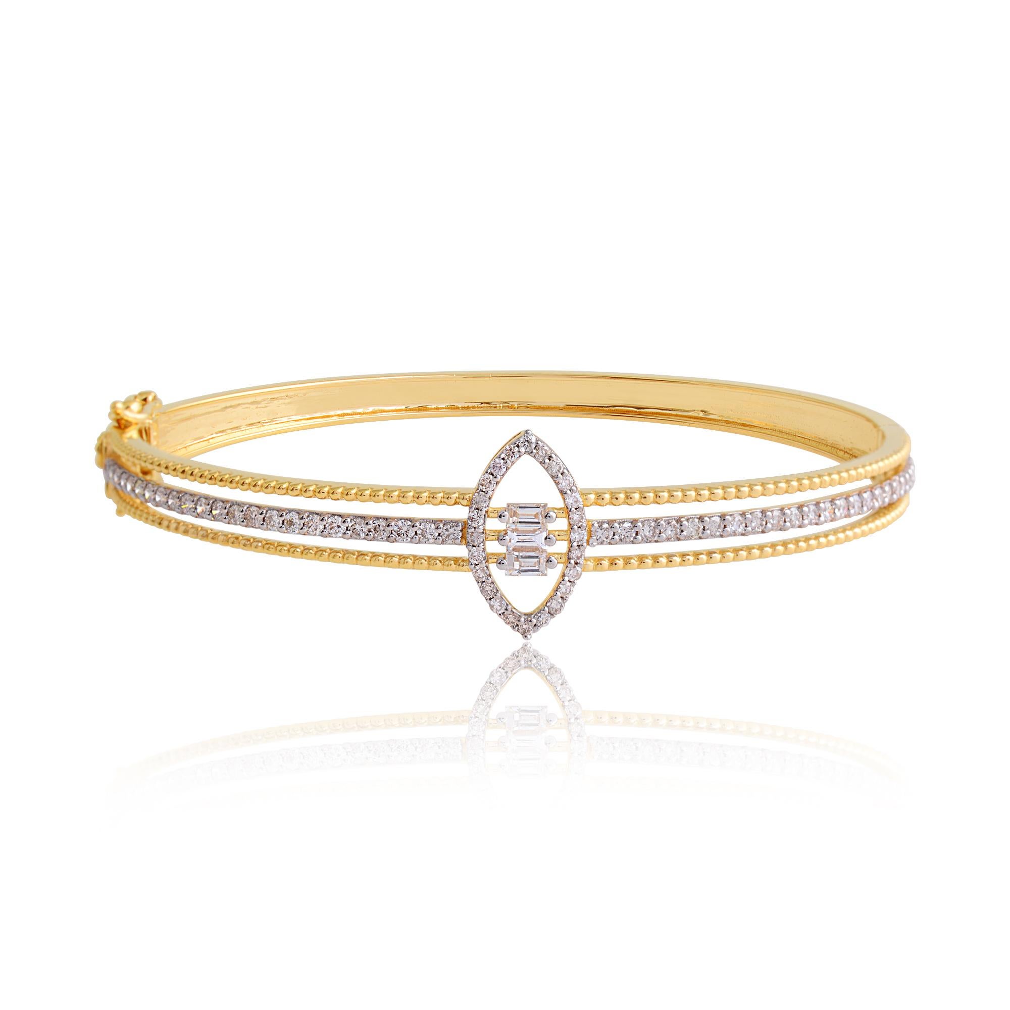 Bracelet de fiançailles en or jaune 18K avec diamant naturel de 1 carat Cadeau pour elle Neuf - En vente à Diera, Dubai