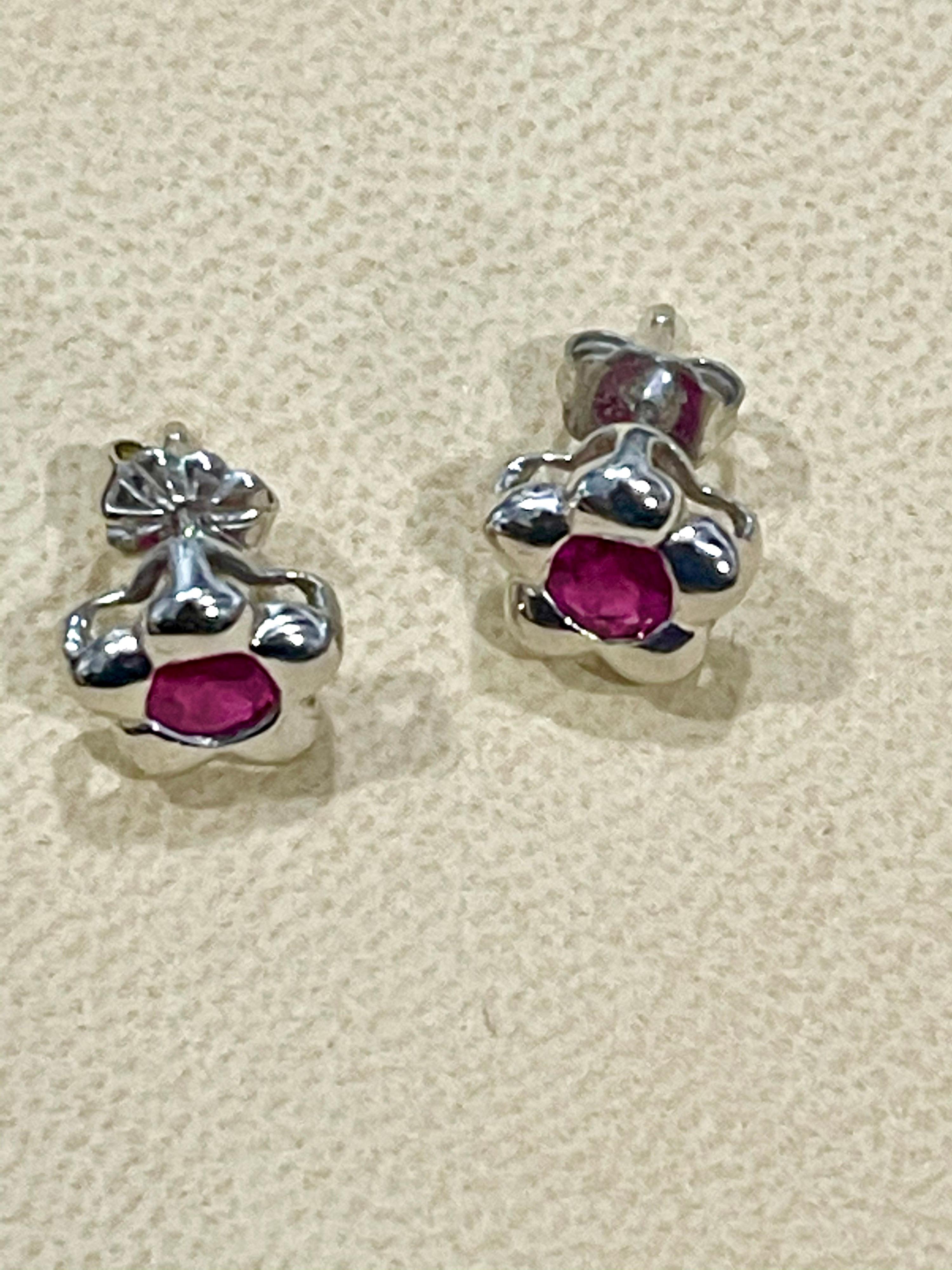 1 carat ruby earrings
