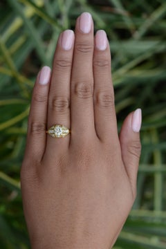 1 Carat Old European Cut Diamond Art Deco Engagement Ring