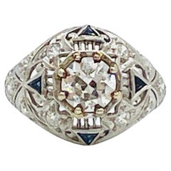 1 Karat Old European Cut Diamantring aus Platin