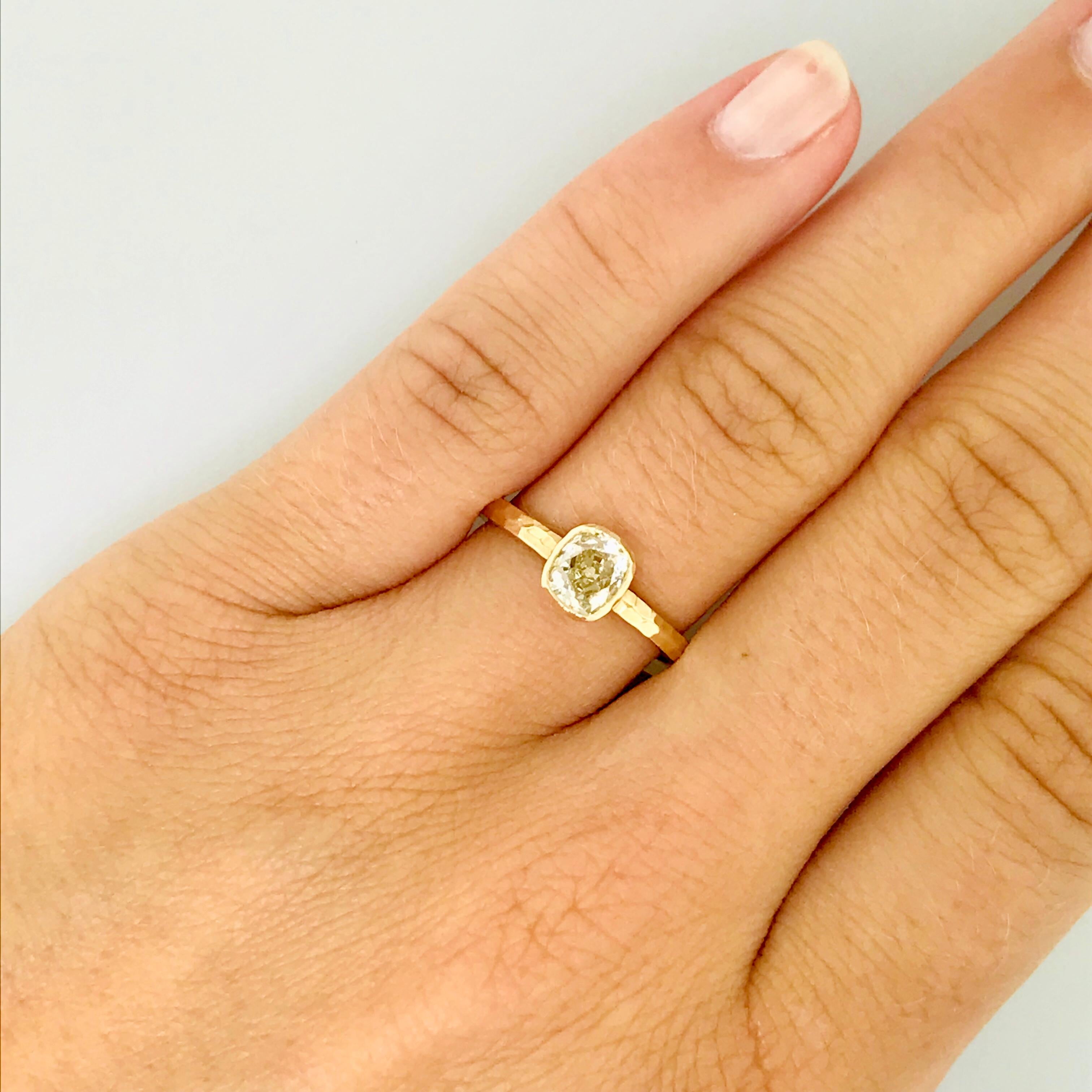 Rare Victorian Old Mine Diamond Classic Solitaire Engagement Ring with Modern Design

The handcrafted solitaire engagement ring is truly ONE OF A KIND. Created by Five Star Jewelry in Austin, Texas this ring's materials are 100% recycled. Made with