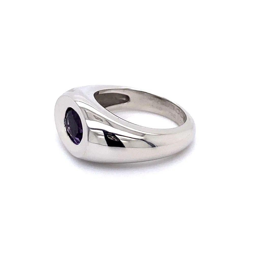 Anillo Cúpula Solitario de Oro Amatista Ovalada de 1 Quilate en Excelente estado para la venta en Montreal, QC