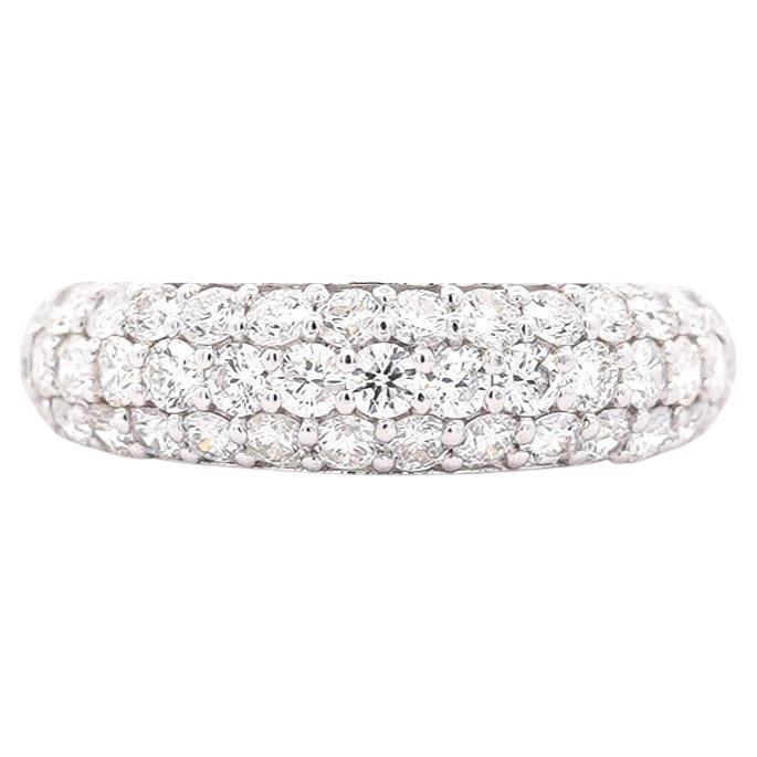 1 Carat Pave Diamond Dome Platinum Band Ring