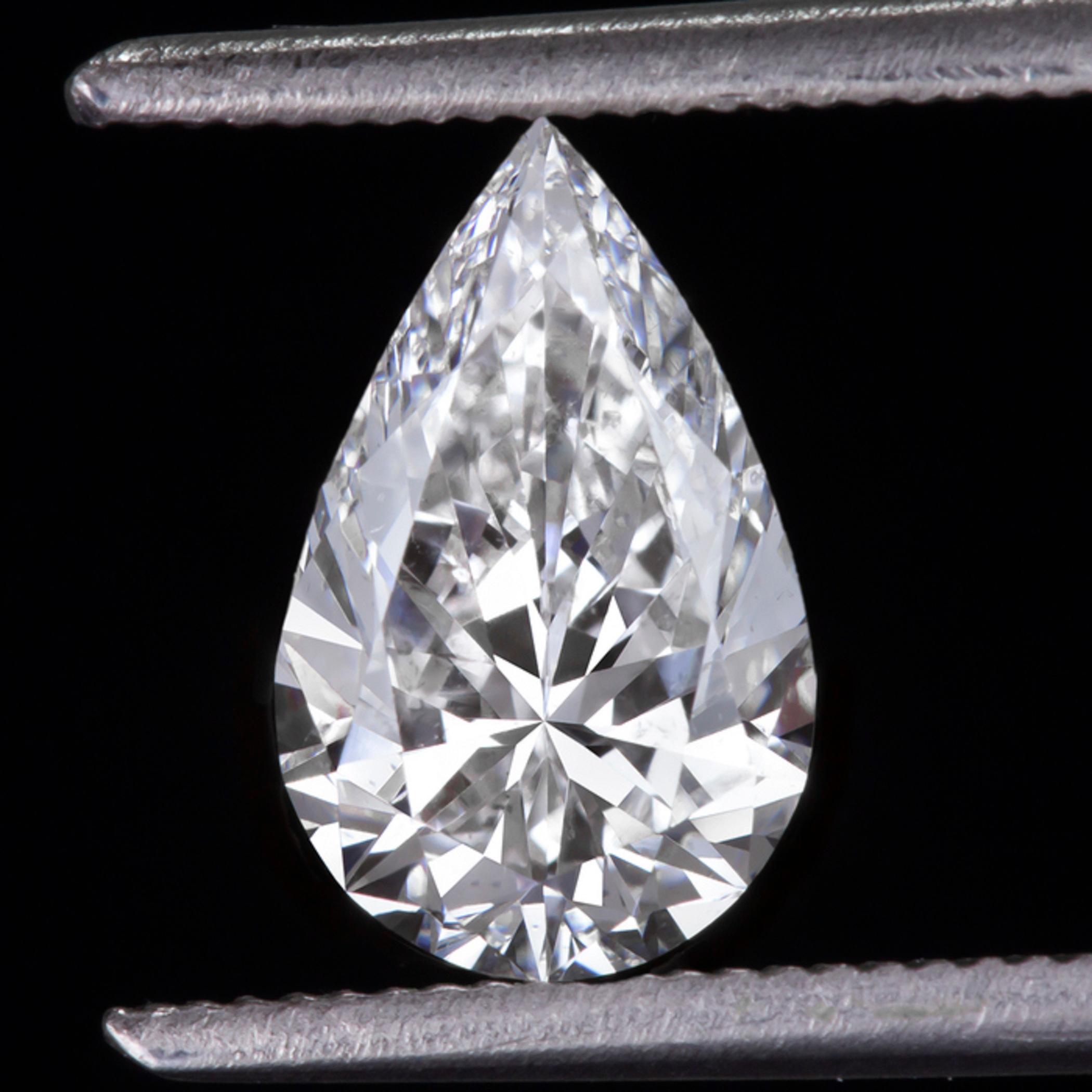 1 Carat Pear Cut Loose Diamond In New Condition In Rome, IT