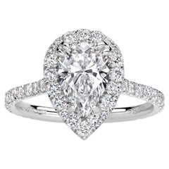 1 Carat Pear Diamond Ring Brilliant White 14K Gold Elegant Sparkle Signature