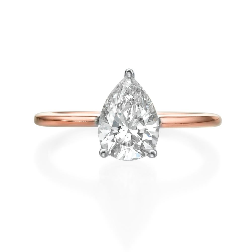 solitaire pear diamond ring