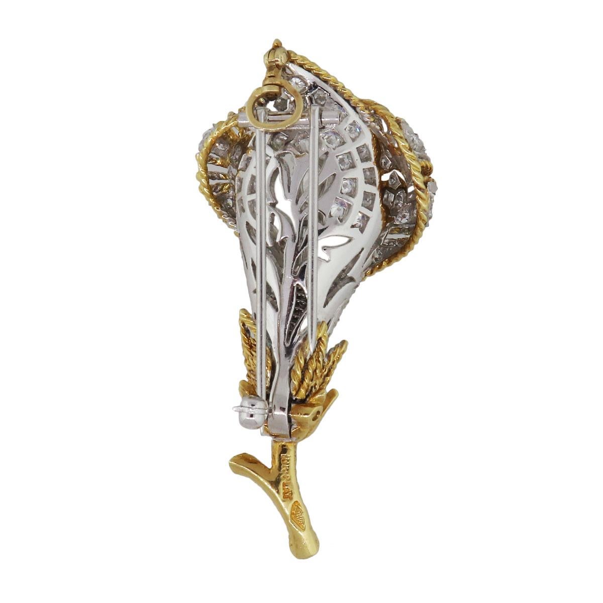 Pear Cut 1 Carat Pear Shape Diamond Rose Lapel Pin