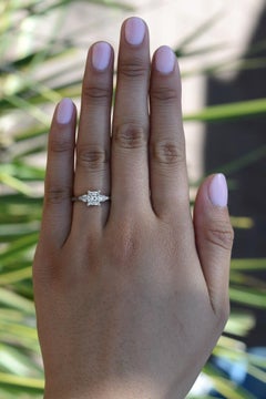 1.08 Carat Princess Cut Diamond 3 Stone Engagement Ring