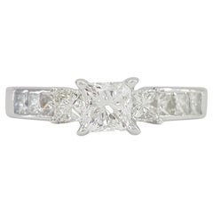 1 Carat Princess Cut Diamond Engagement Ring