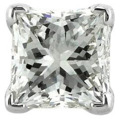 1 Carat Princess Diamond Ring Brilliant White 14K White Gold Classic Charm