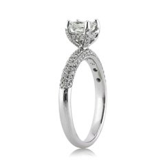 1 Karat Prinzessin Diamant Ring Brillant Weiß 14K Weißgold Pure Raffinesse