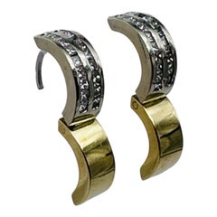 1 carat princess huggie Diamond earrings 14 karat gold