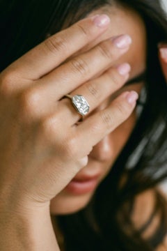 1 Carat Princess Statement Brilliant White  Classic Charm Diamond Ring