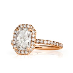 Anello con diamante radiante da 1 carato Brilliante in oro bianco 14 carati Sofisticatezza allo stato puro