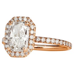 Anello con diamante radiante da 1 carato Brilliante in oro bianco 14 carati Sofisticatezza allo stato puro