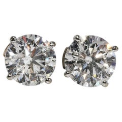 1 Carat Real Natural Diamond 2 Stud Earrings Round Solitaire 14k White Gold