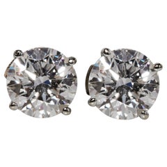 1 Carat Real Natural Diamond 2 Stud Earrings Round Solitaire 14k White Gold