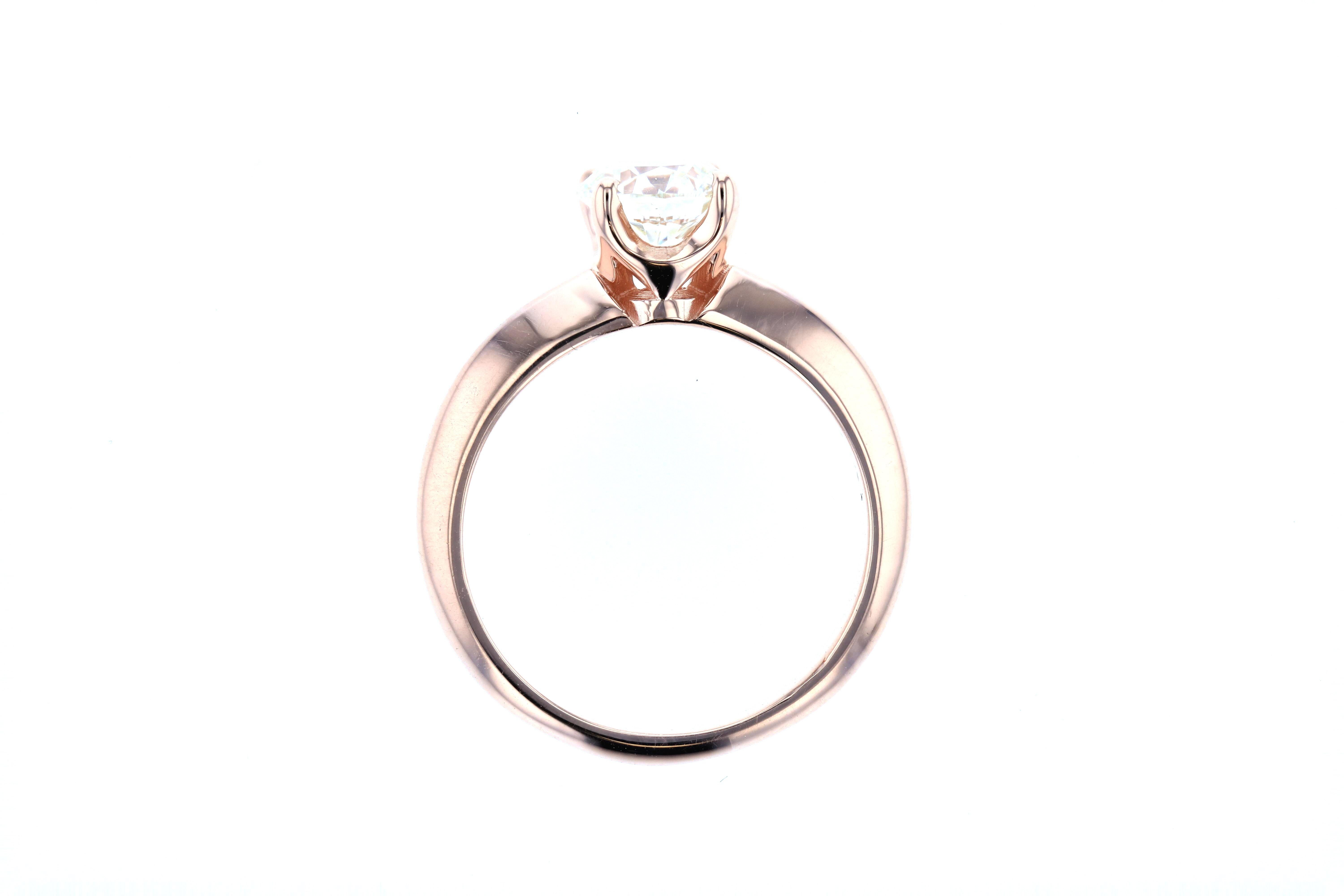1 carat rose gold diamond ring