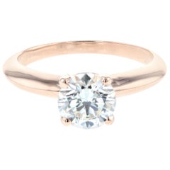 1 Carat Rose Gold Solitaire Diamond Engagement Ring 'Certified'
