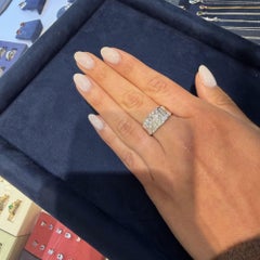 1 Carat Round & Baguette Diamond Channel Set Platinum 3 Row Band Ring