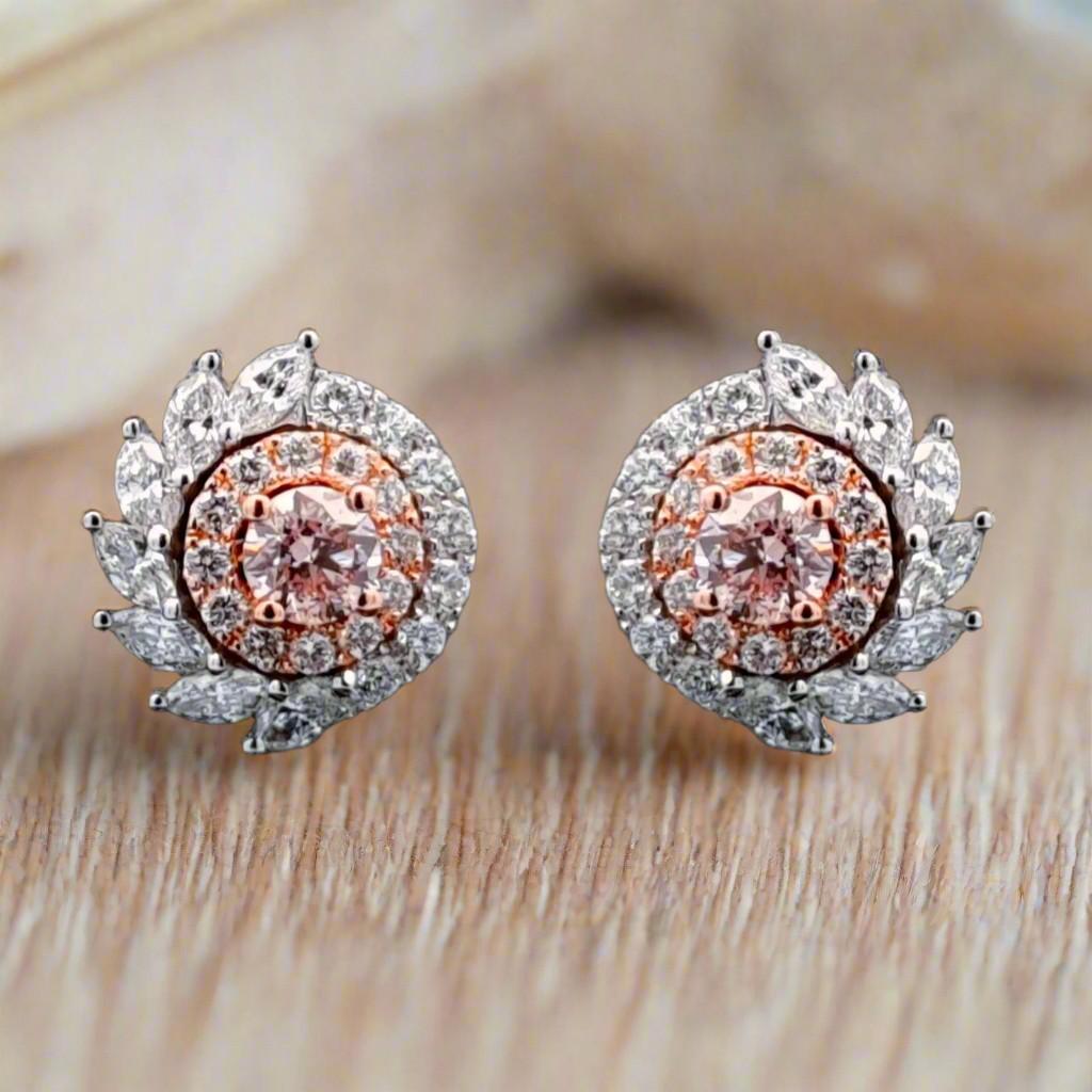 Michaela 1 Carat Round Brilliant Cut Pink Diamond Earrings in 14k Rose & White Gold


Elevate your jewelry collection with the Michaela 1-Carat Round Brilliant-Cut Pink Diamond Earrings. These exquisite earrings feature a stunning combination of
