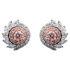 1 Carat Round Brilliant Cut Diamond Stud Earrings Certified P