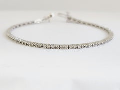 1.14 Carat Round Diamond Natural Tennis Bracelet 14 Karat White Gold