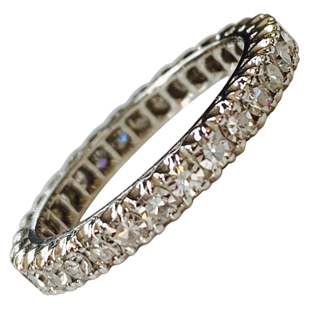 1 Carat Round Brilliant Diamond Eternity Band For Sale