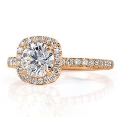 1 Carat Round Brilliant Diamond Ring Brilliant White 14K White Gold