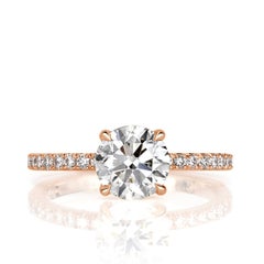 1 Carat Round Brilliant Diamond Ring Brilliant White 14K White Gold