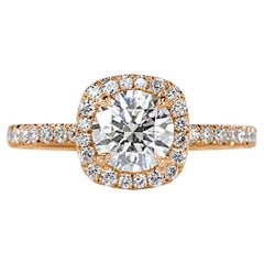 1 Carat Round Brilliant Diamond Ring Brilliant White 14K White Gold