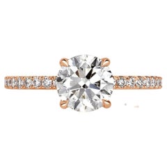 1 Carat Round Brilliant Diamond Ring Brilliant White 14K White Gold