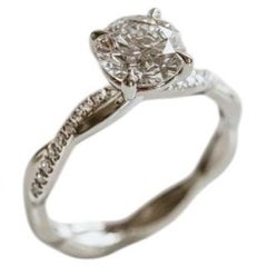 1 Carat Round Brilliant Statement Brilliant White 14K White Gold Classic Charm
