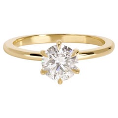 1 Carat Round Brilliant Statement Brilliant White 14K White Gold Classic Charm