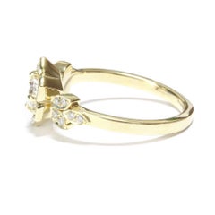 1 Carat Round Diamond Floral Vintage Engagement Rings Set "Lily Flower"