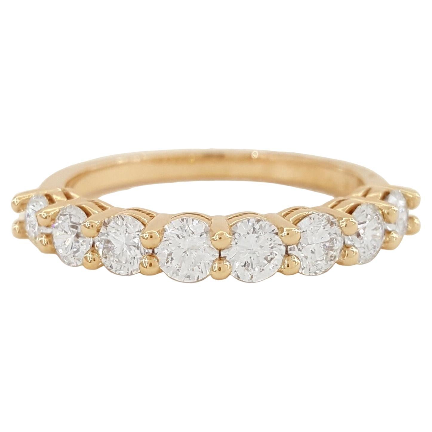 1 Carat Round Diamond Pink Gold Band Ring For Sale